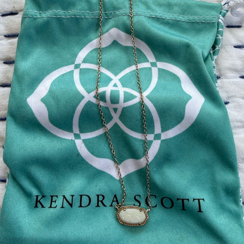 Kendra Scott Gold Necklace with White Pendant